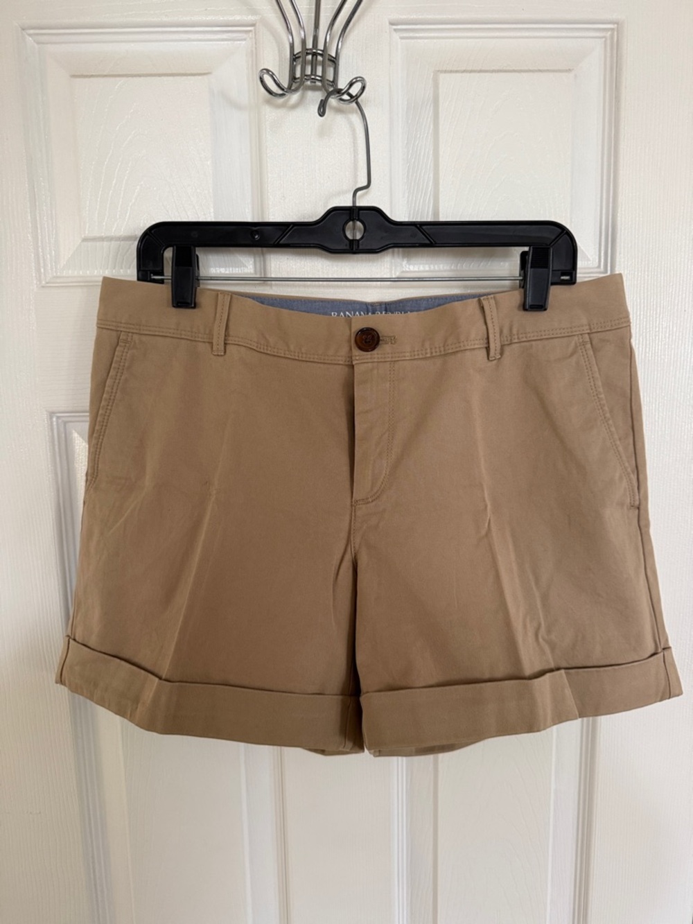 Banana Republic Khaki Cuffed Bermuda Shorts